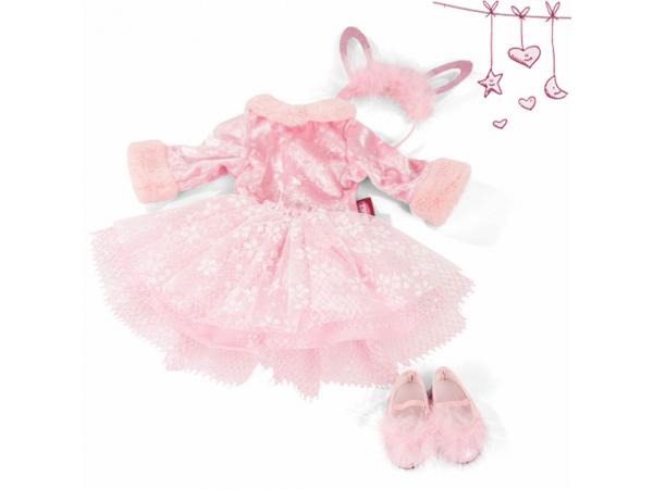 Vêtements de poupée Götz bavoir rose avec motif fleur pour poupée